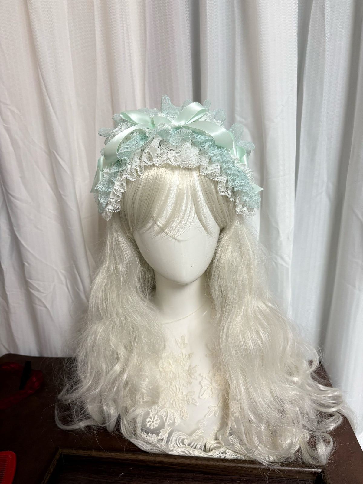 Mint Green Lace Lolita Headband Bow