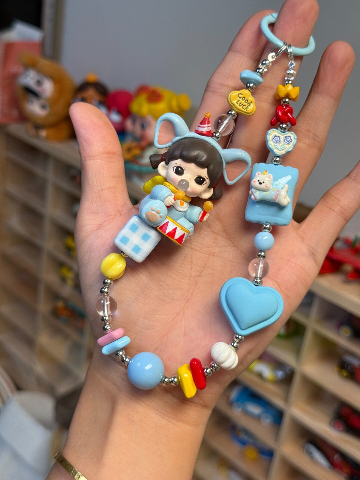 Beaded Girl Figurine Phone Strap Charm