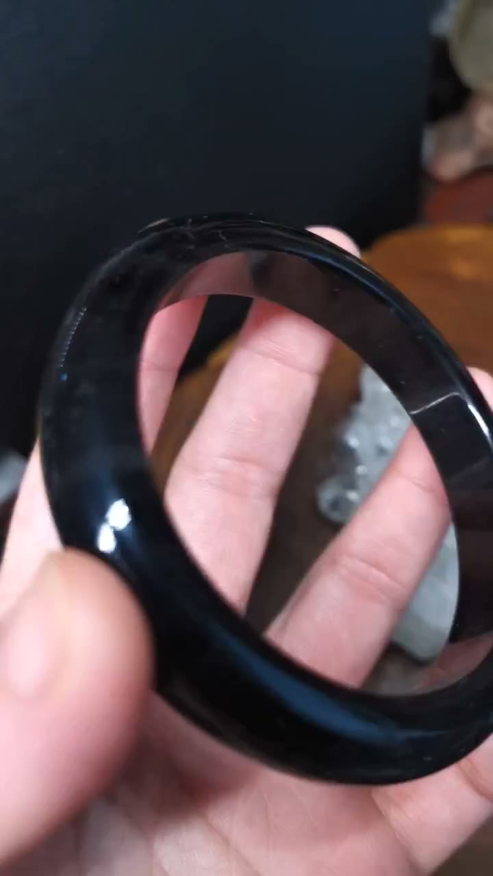 Silver Sheen Obsidian Bangle 58.8mm Inner Diameter