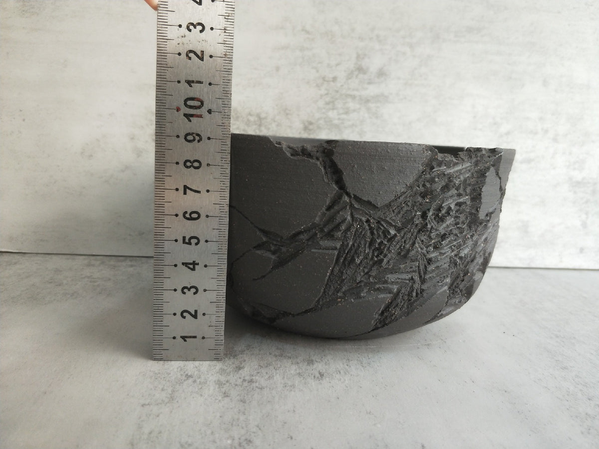 Handcrafted Charcoal Gray Ceramic Bowl