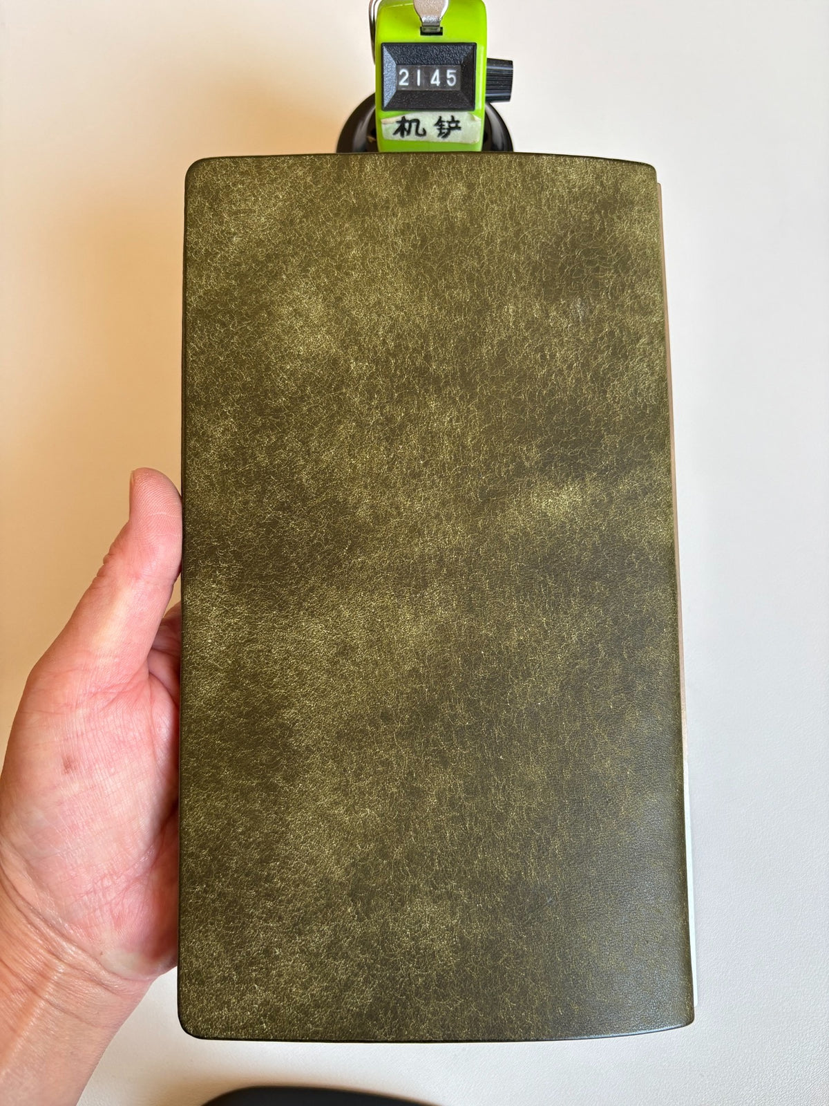 Handmade A5 Ring Binder Cover Olive Green