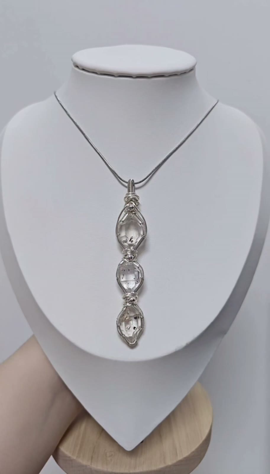 Handmade Wire Wrapped Clear Quartz Necklace