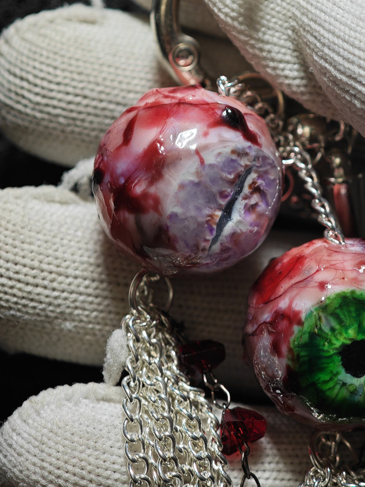 Resin Eyeball Keychain Horror Cosplay Charm