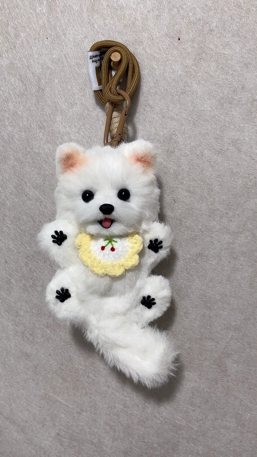 Handmade Plush Pomeranian Dog Pendant