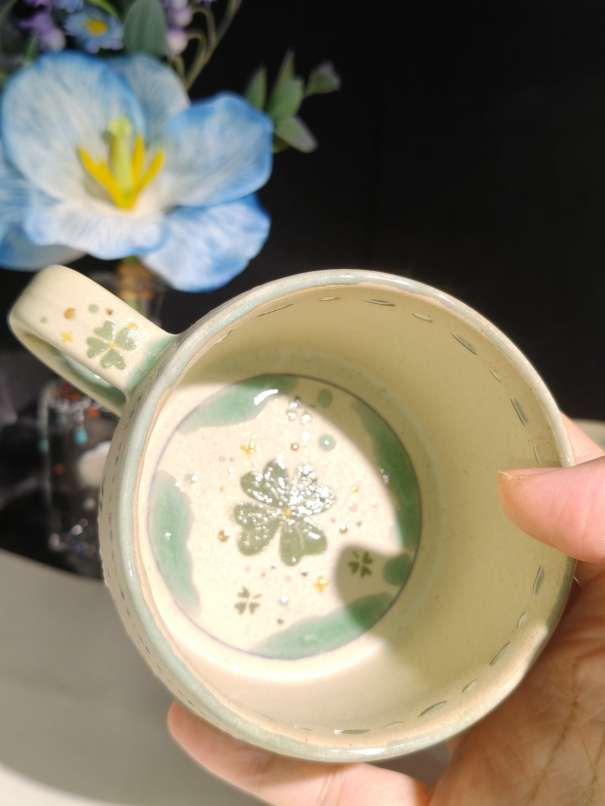 Ceramic Four Leaf Clover Lucky Mug 300ml