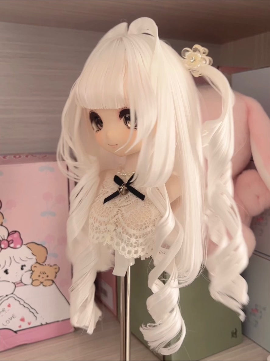 Silver White Twin Tail Doll Wig