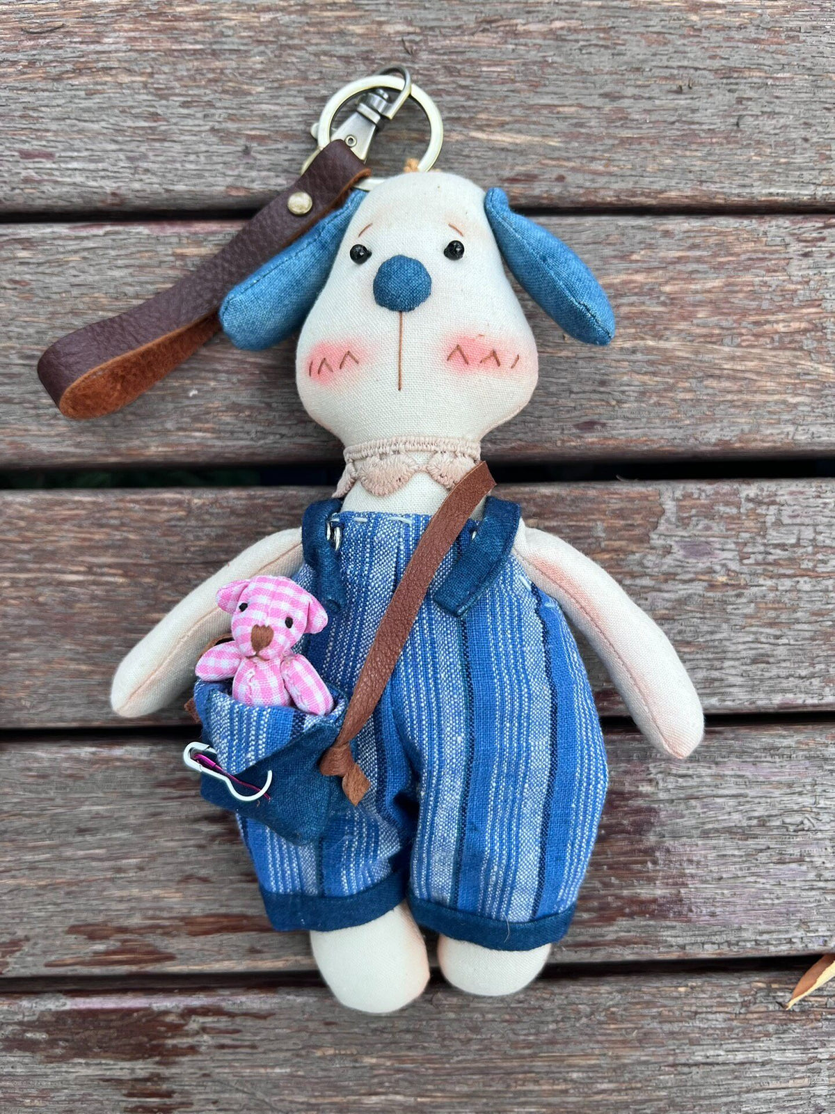 Handmade Dog Plush Keychain Bag Charm