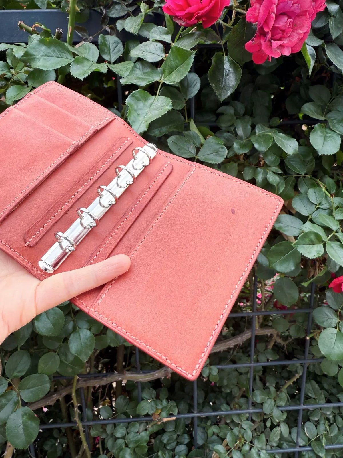 Agenda in pelle artigianale M5 rosa corallo