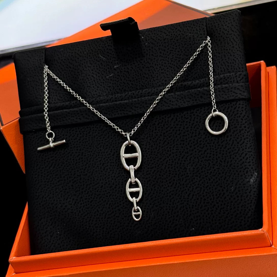 Collana con maglie a morso in argento S925