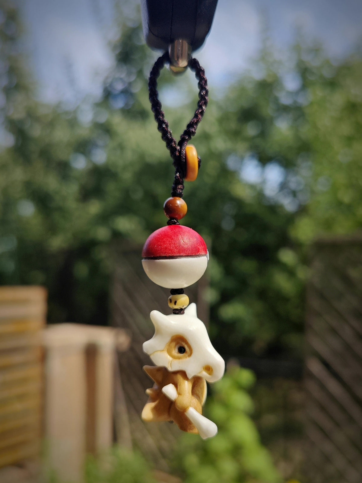 Antler Cubone Pokeball Keychain Charm