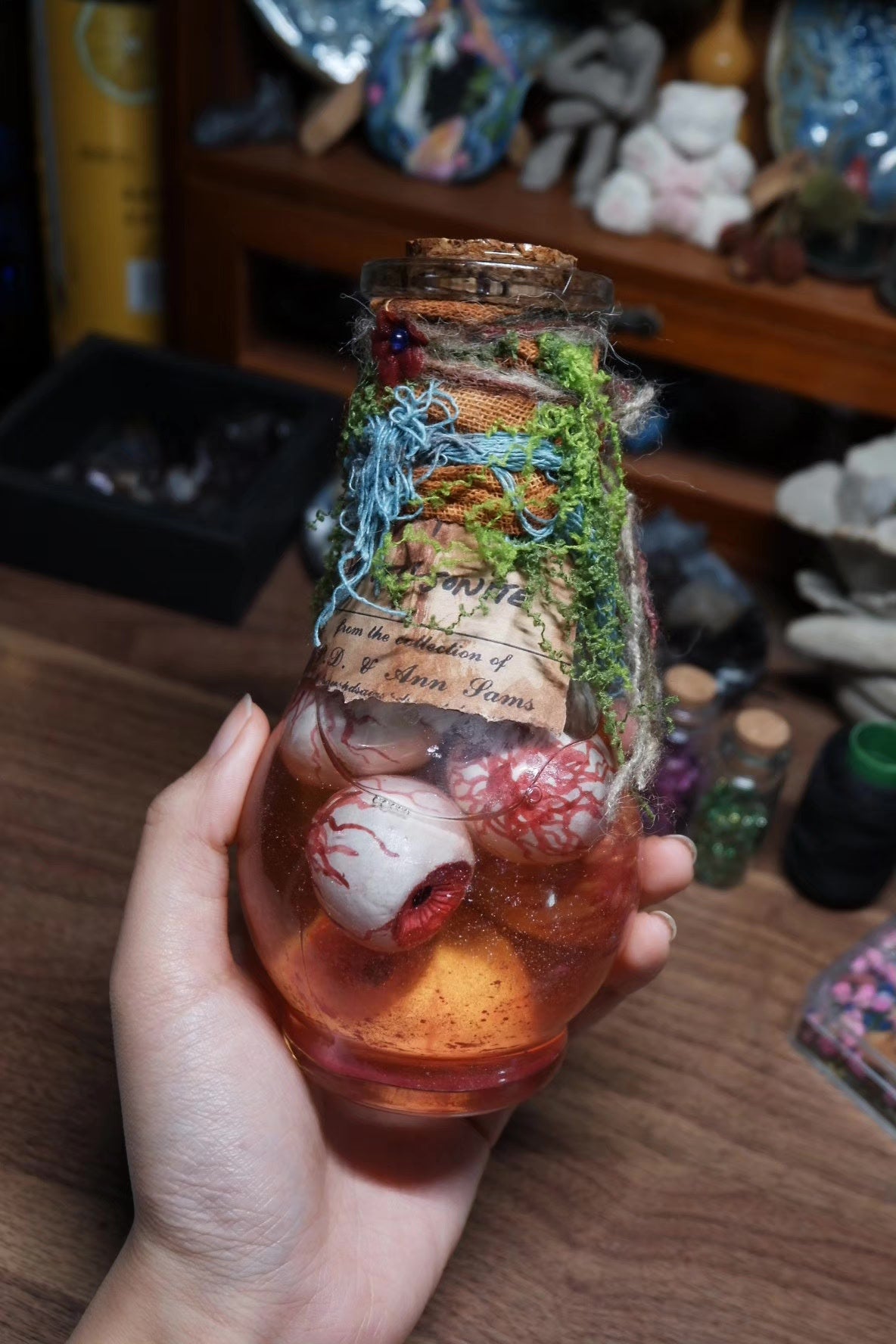Witch Prop Eyeball Bottle Dark Forest Decor