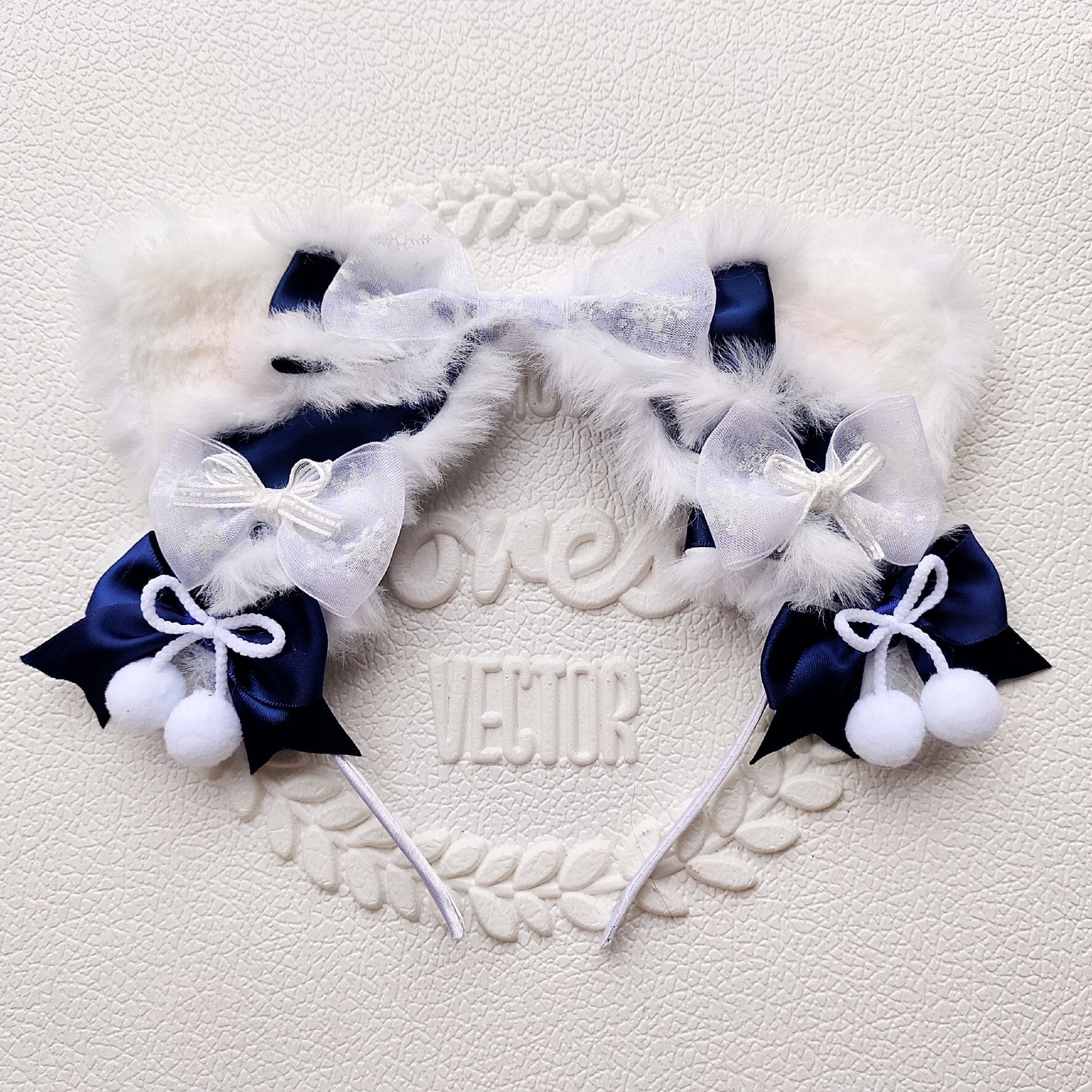 Plush Snowflake Cat Ear Headband Lolita Hair Accessory