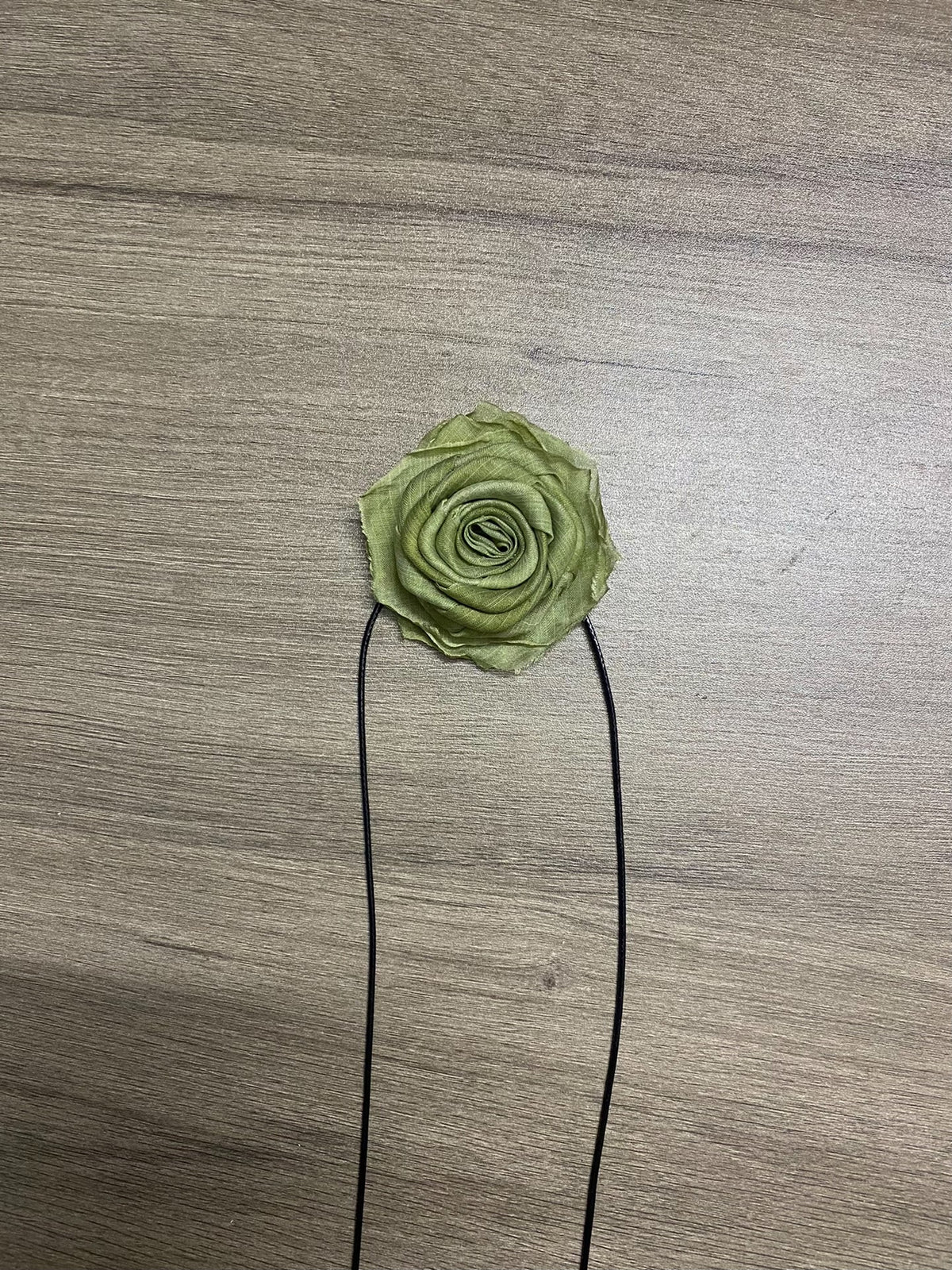 Handcrafted Fabric Rose Choker Necklace