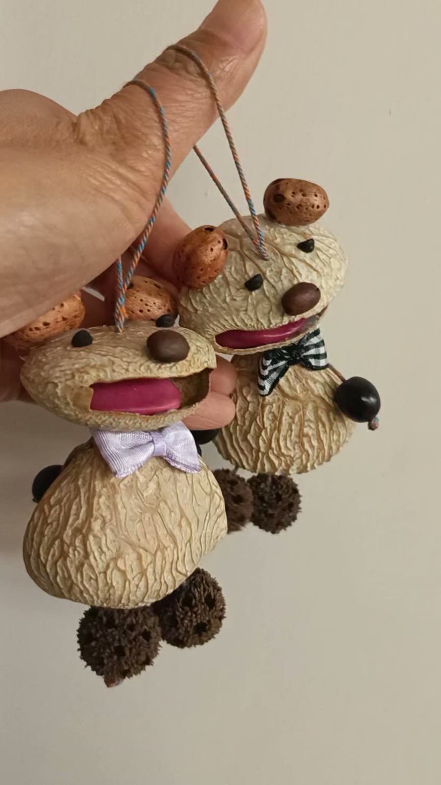 Handmade Bear Shell Rattle Ornament