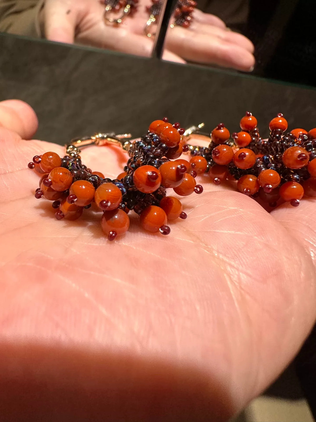 Natural Southern Red Agate Beaded Earrings