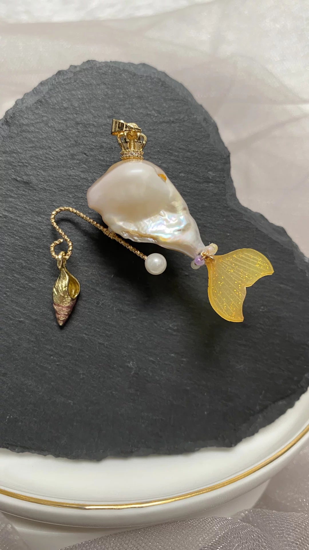 Baroque Pearl Monster Pendant Necklace