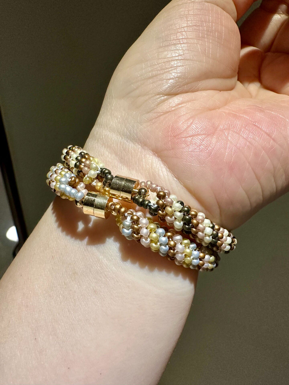 Handcrafted Beaded Bracelet with Magnetic Clasp