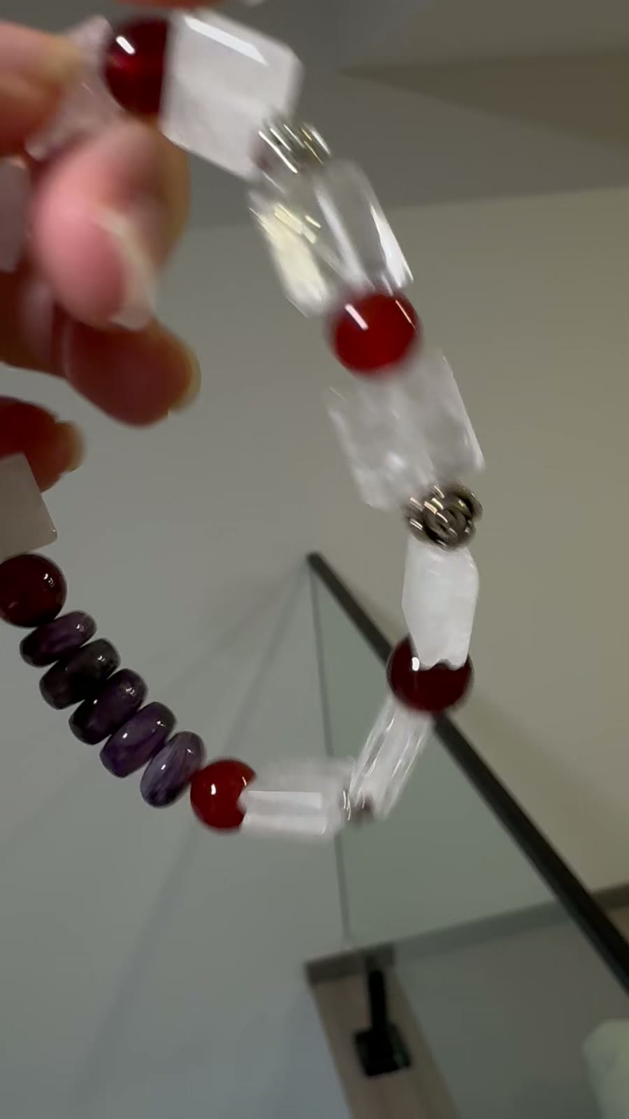 Braccialetto in Quarzo Phantom, Diasdolo e Charoite