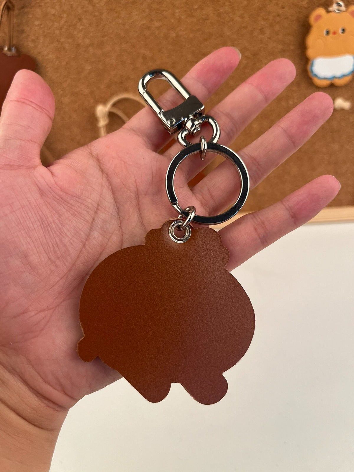 Dumpling Leather Keychain Bag Charm
