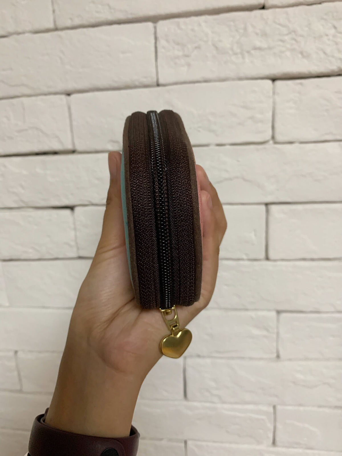 Illustrated Crocodile Donut Pouch with Zipper