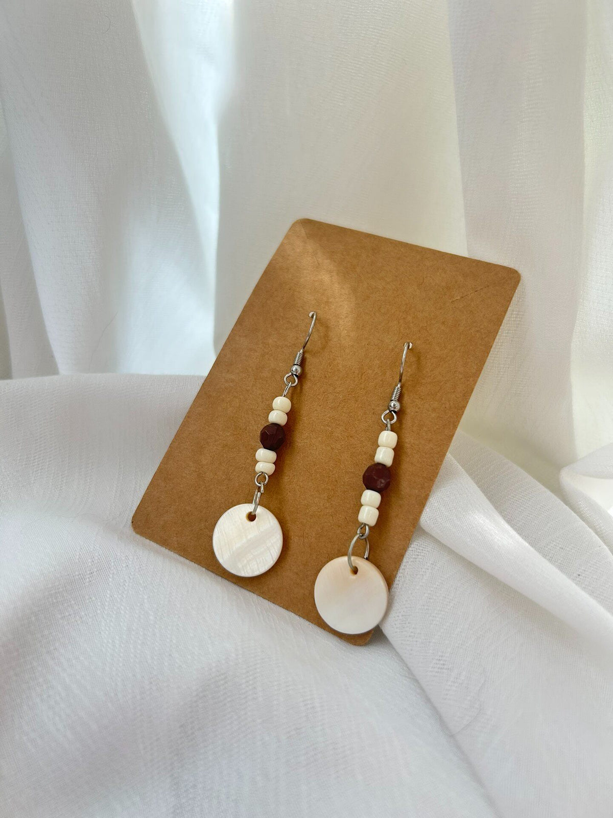 DIY Shell Bead Earrings Handmade