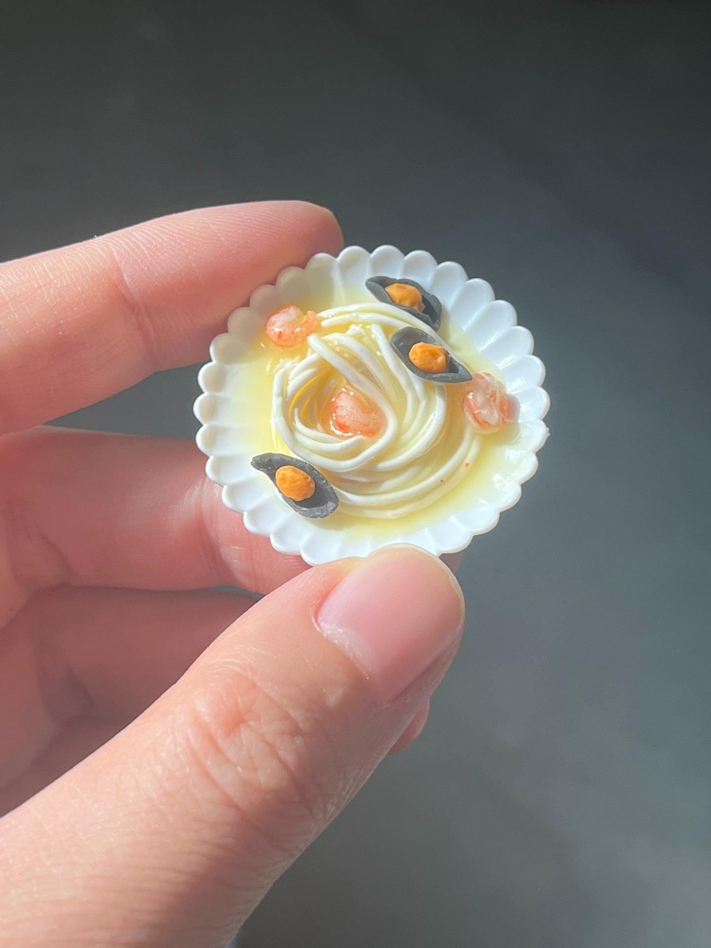 Miniature Seafood Pasta in Scalloped Bowl