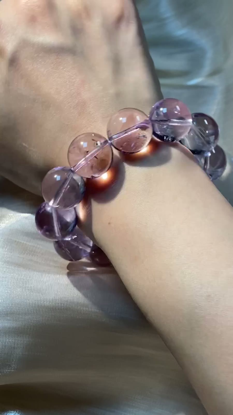 Bolivian Amethyst Beaded Bracelet 16mm