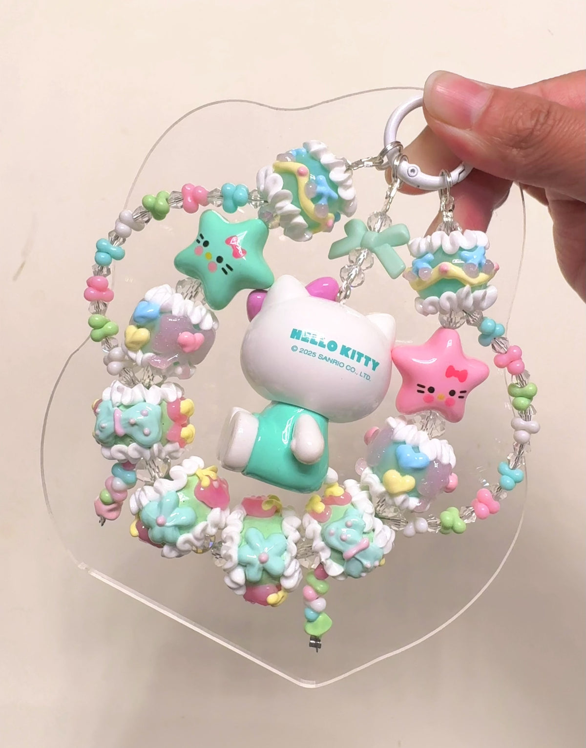 Hello Kitty Rainbow Bead Phone Charm