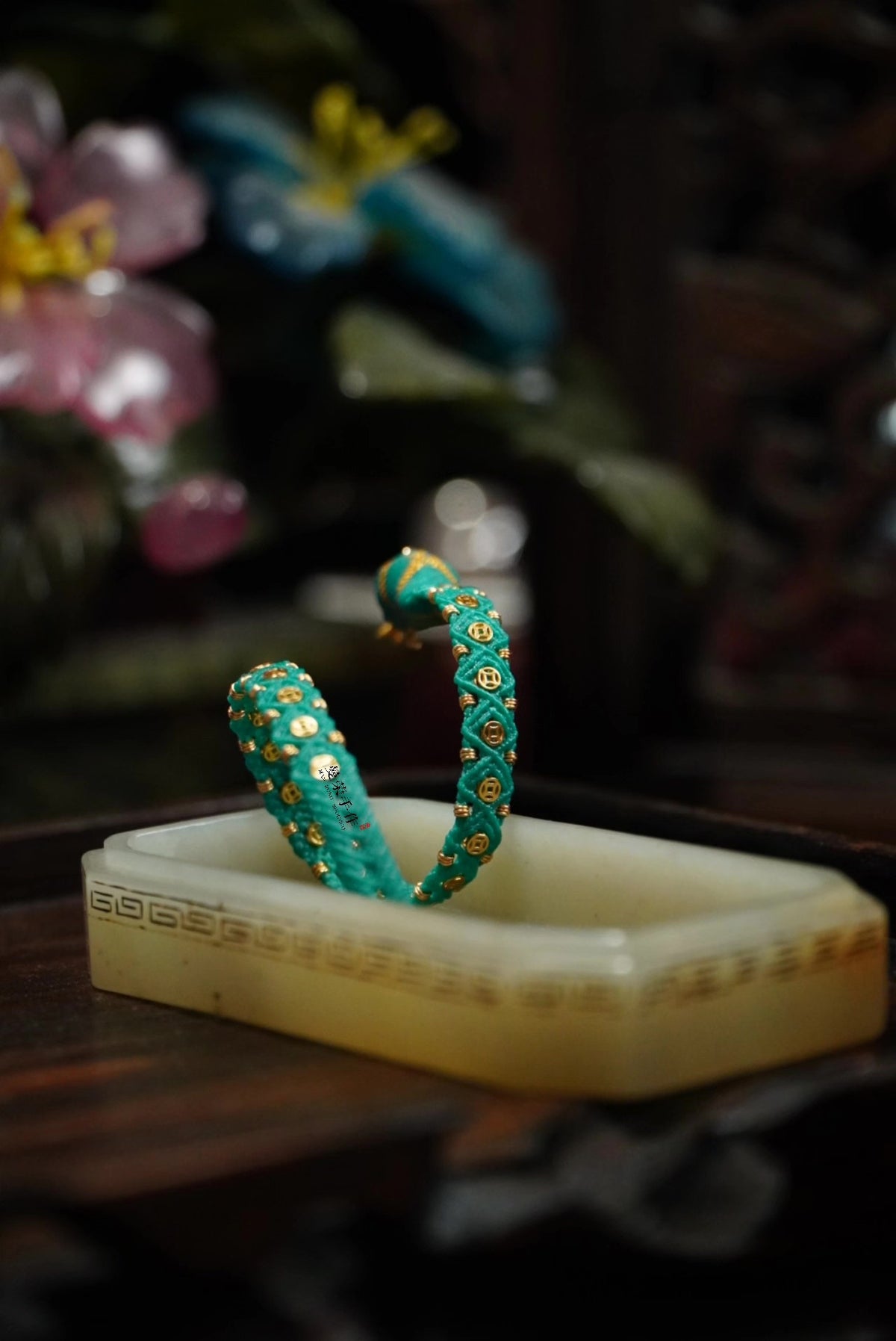 Handwoven Snake Bracelet with Gold Coins