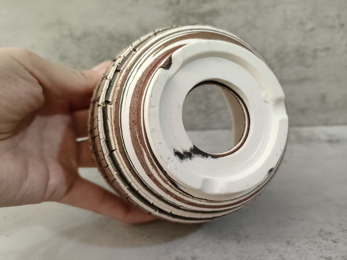 Handmade Ceramic Bowl with Crackled Earth Tones