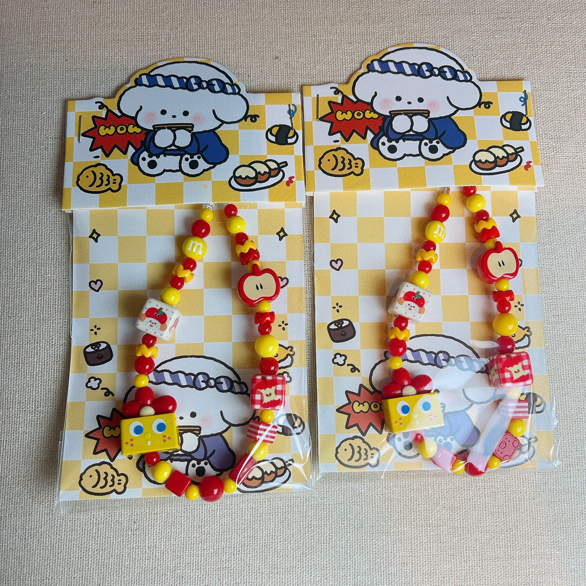 Red Apple Bead Phone Charm