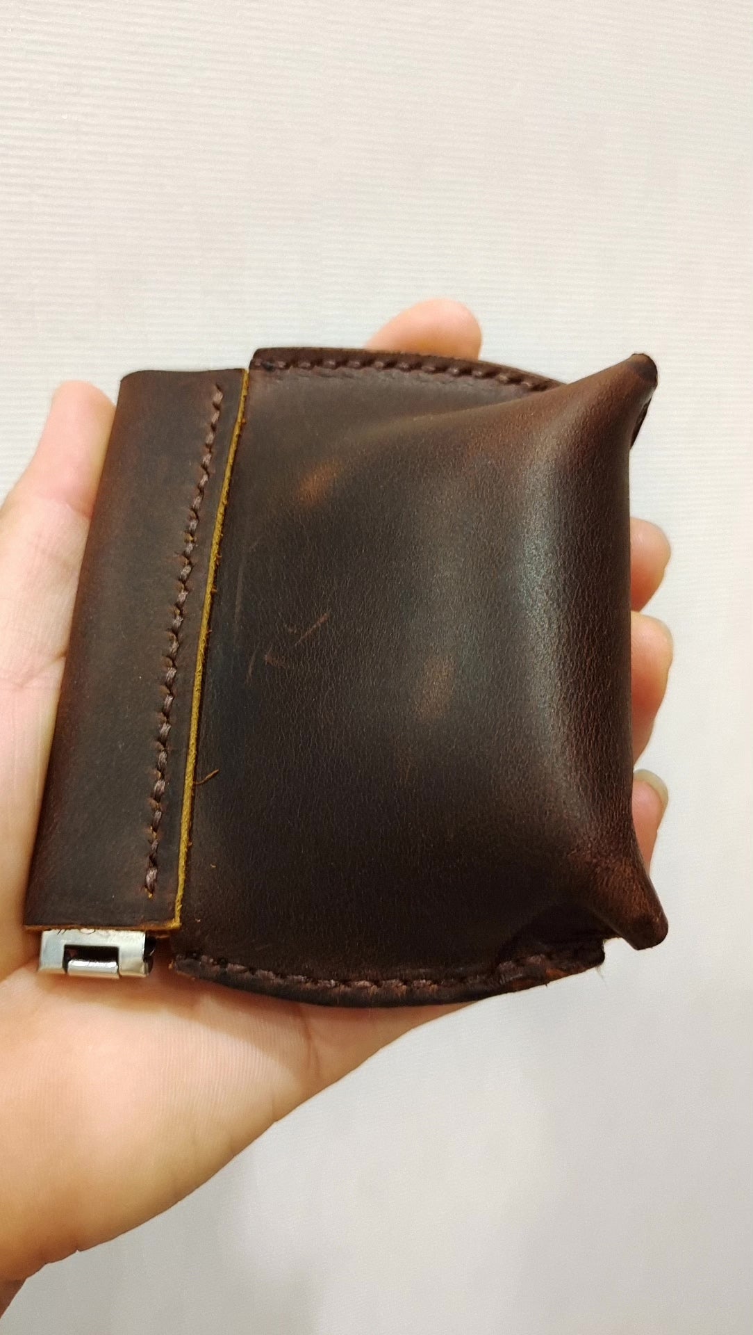 ハンドメイド オイルワックス レザーポーチ