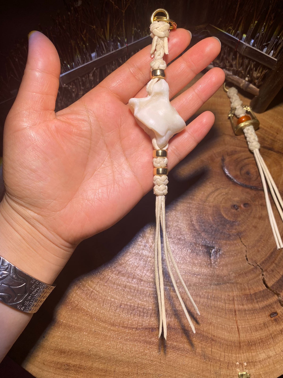 Handwoven Sheepskin Cord Sheep Knucklebone Ornament