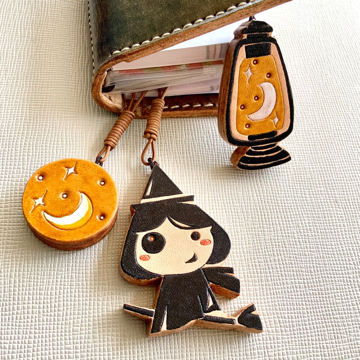 Hand Carved Leather Charms Italian Cowhide