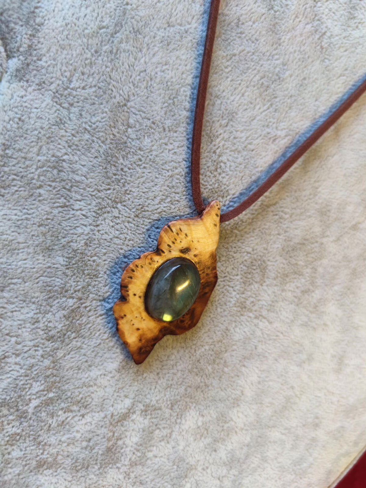 Labradorite Wood Pendant