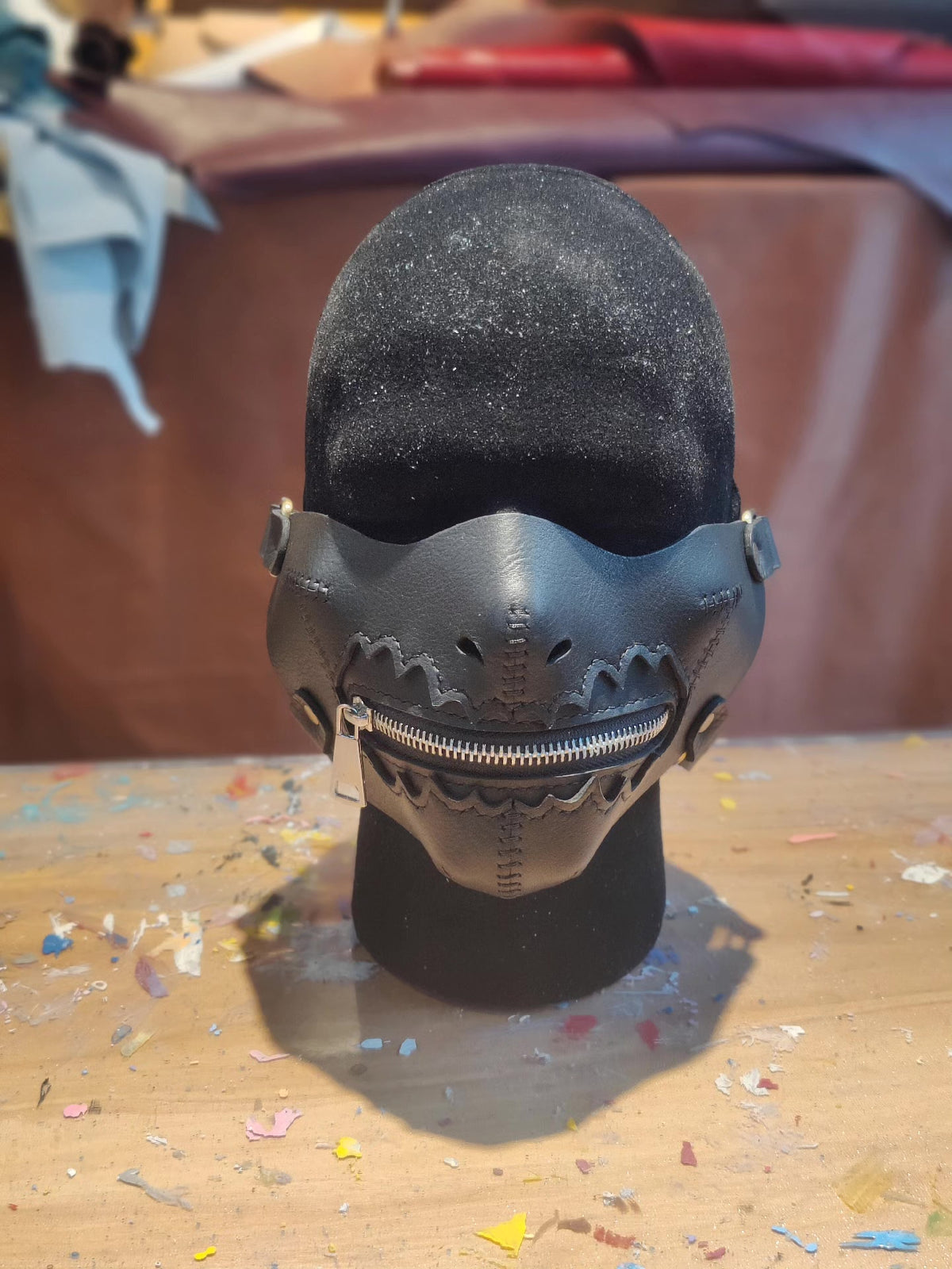 Handcrafted Leather Monster Face Mask