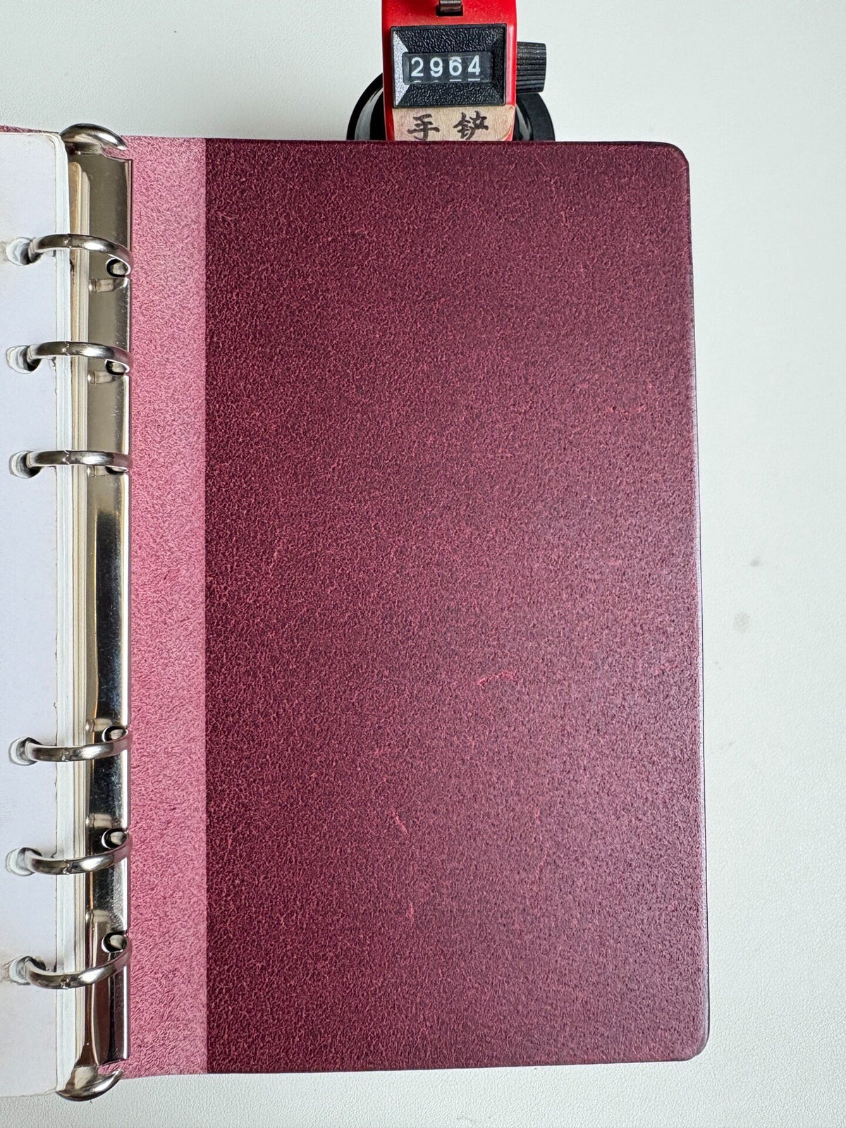 A6 Leather Binder Buttero Wine Red