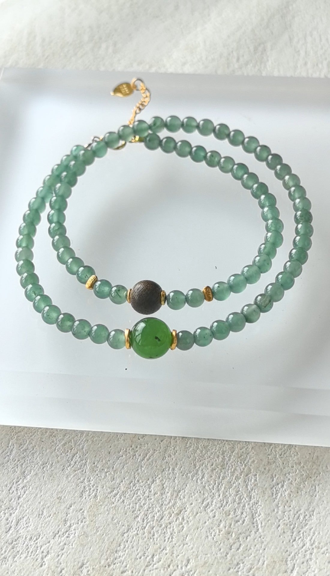 Blue Jadeite Double Strand Bracelet