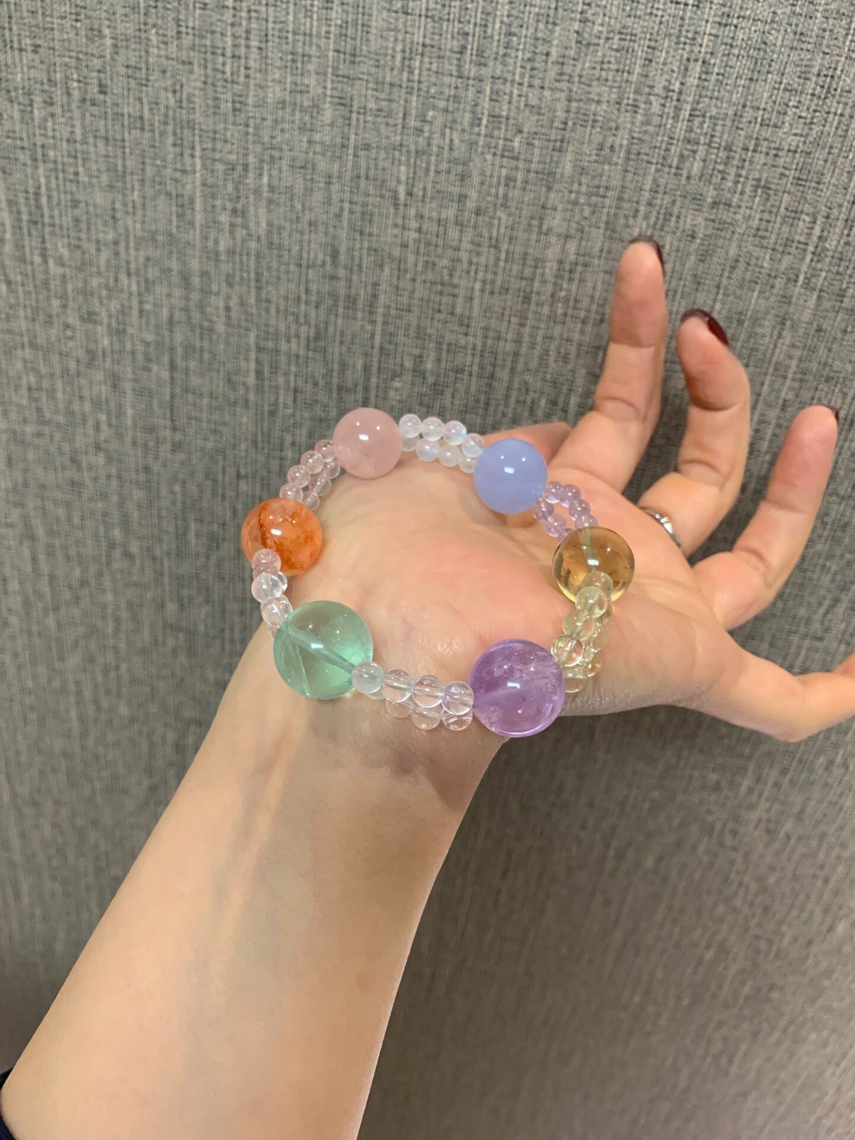 Bracciale di perle in cristallo multicolore Multi Treasure