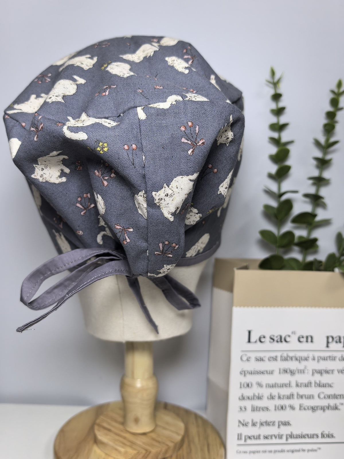 Cotton Cat Print Surgical Cap