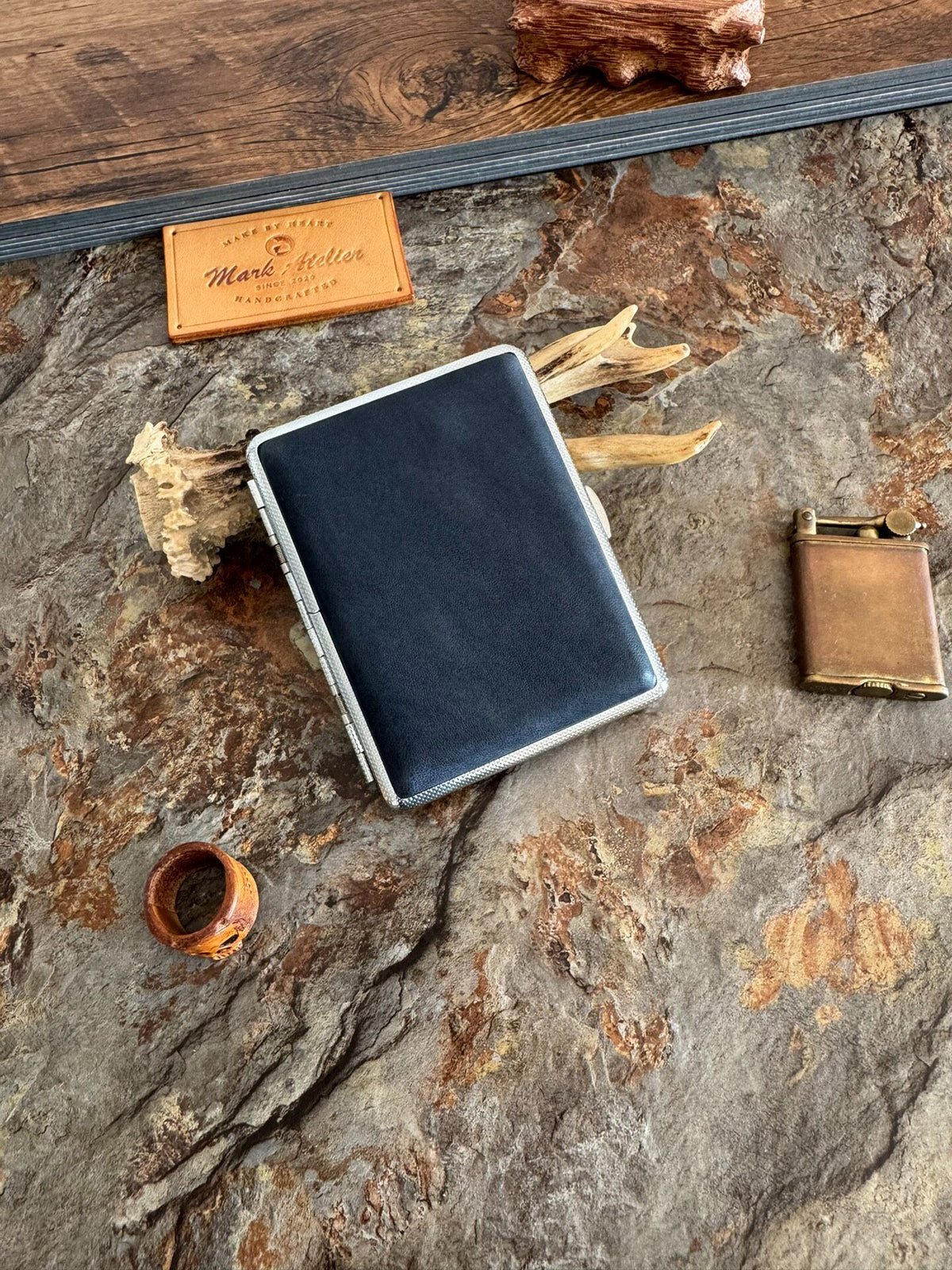Weinheimer Leather Cigarette Case Amber Brown