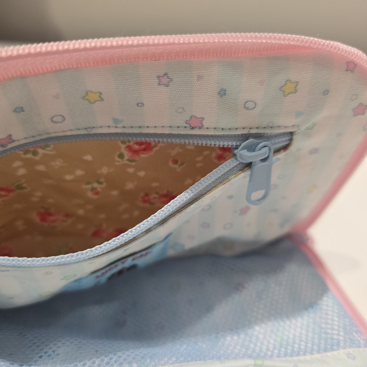 Pink Large Pouch with Storybook Illustration