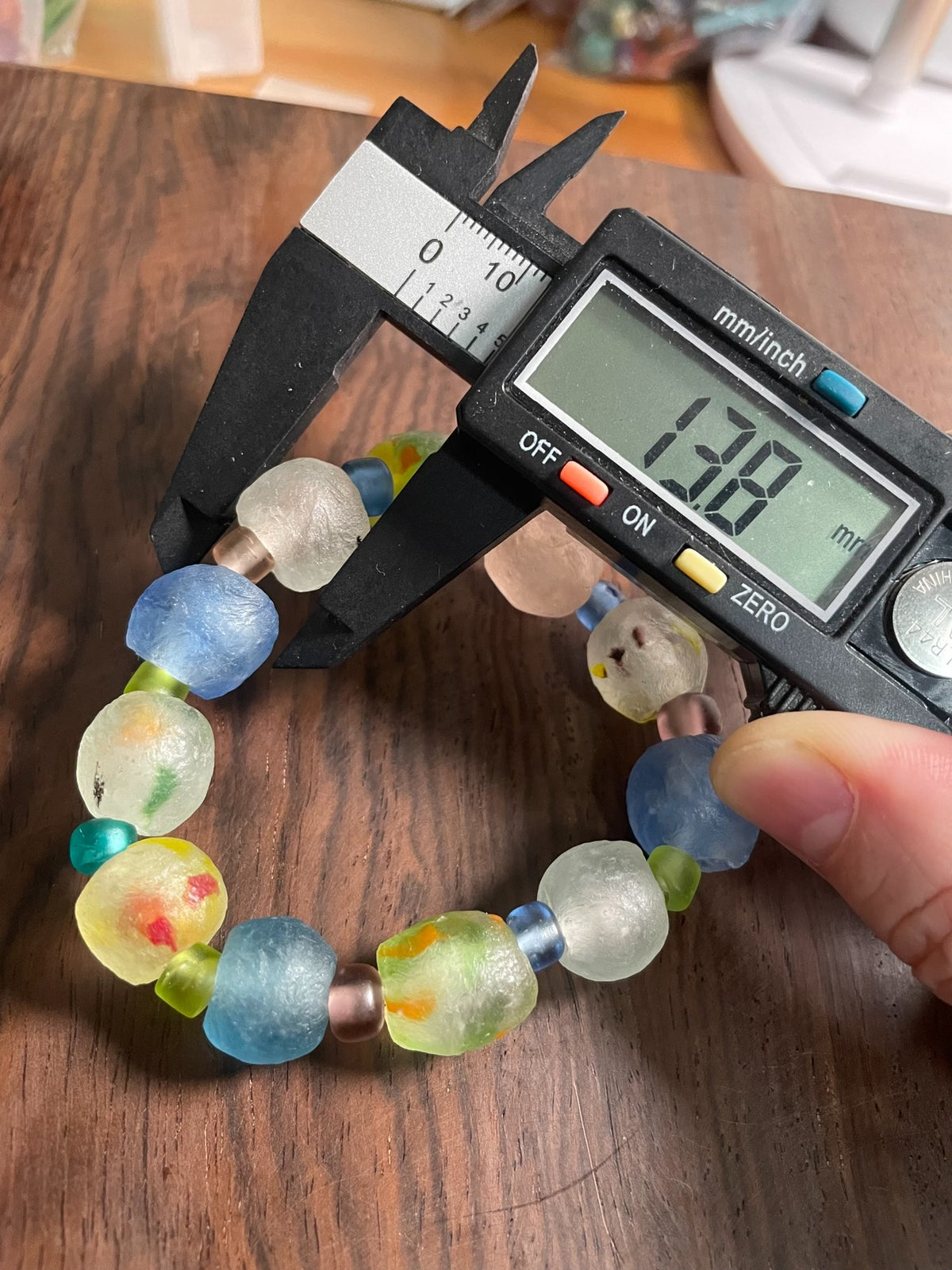 Frosted Glass Beaded Bracelet Multicolor