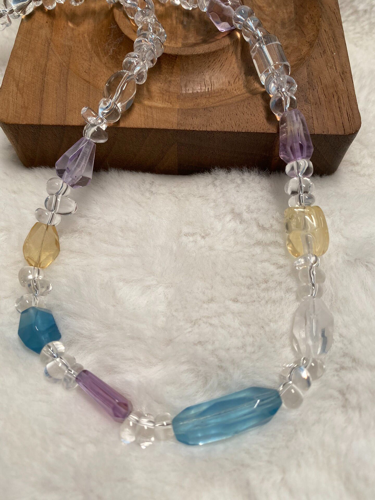 Mixed Gemstone Beaded Necklace Natural Crystals