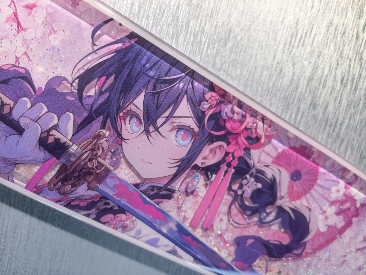 Sakura Theme Liquid Glitter Keyboard Wrist Rest