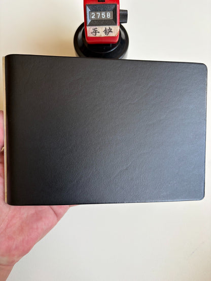 Black Leather Binder with Silver Ring Mechanism