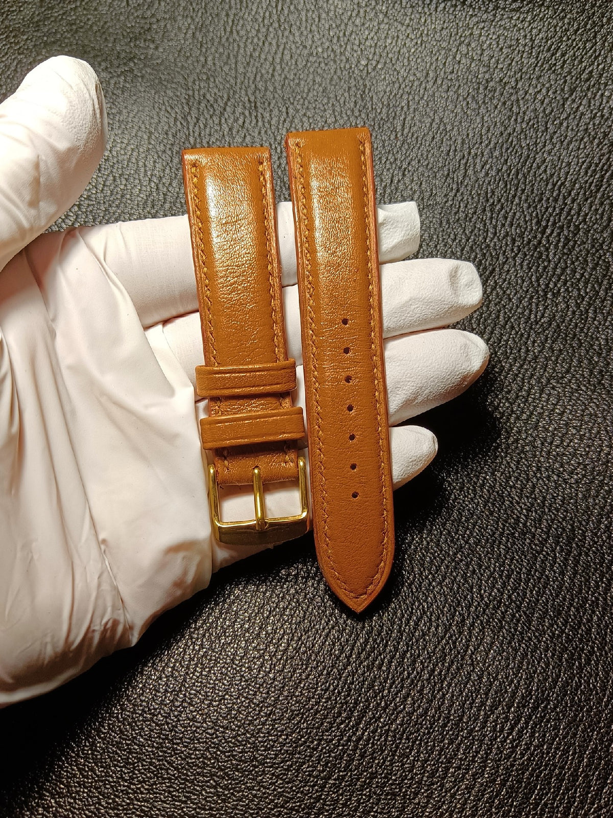 Swift Leather Watch Strap Yellow Brown