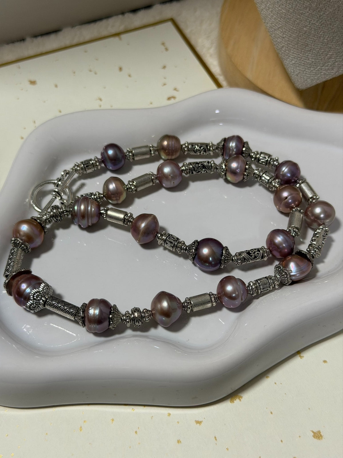 Purple Pearl Vintage Style Necklace