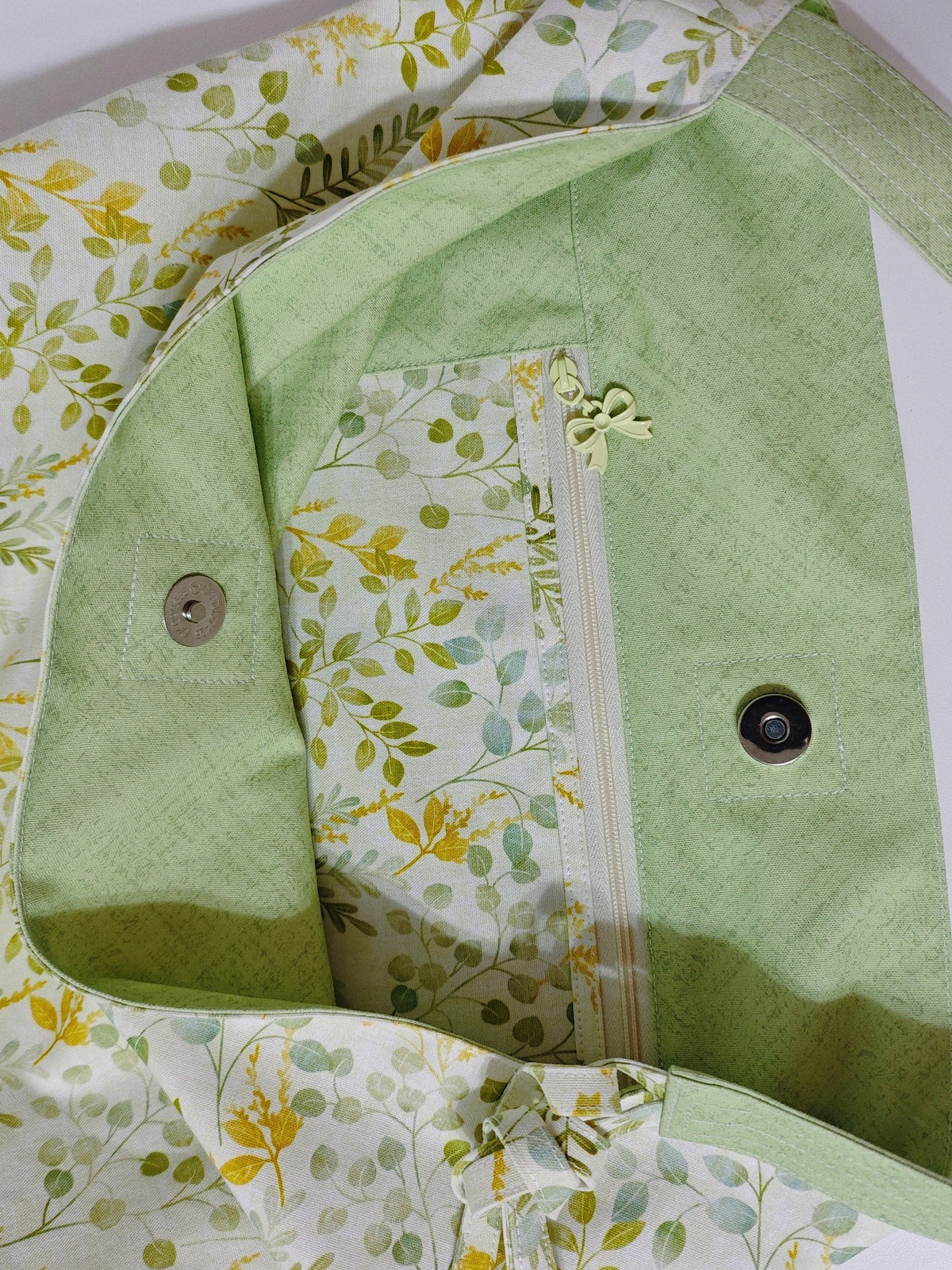 Handmade Botanical Print Fabric Shoulder Bag