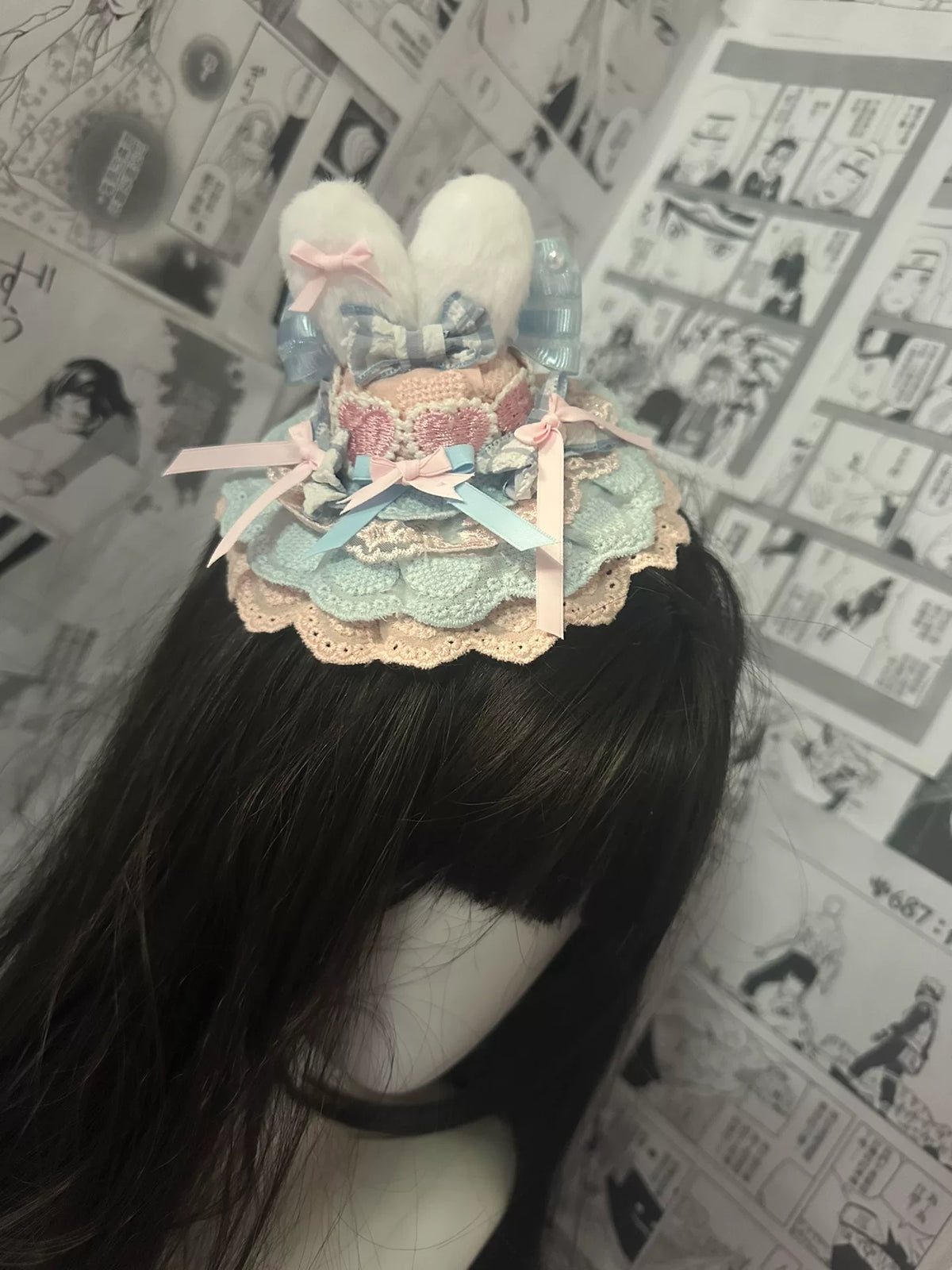 Pink Lace Lolita Mini Hat Fascinator